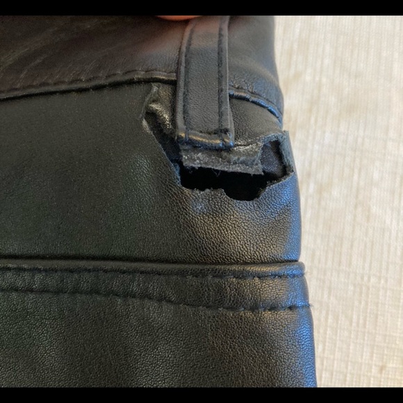 Maje Womens Perry Leather Straight Leg Flared Crop Pants US 0 Black FR 34 -Flaw- - Picture 16 of 16